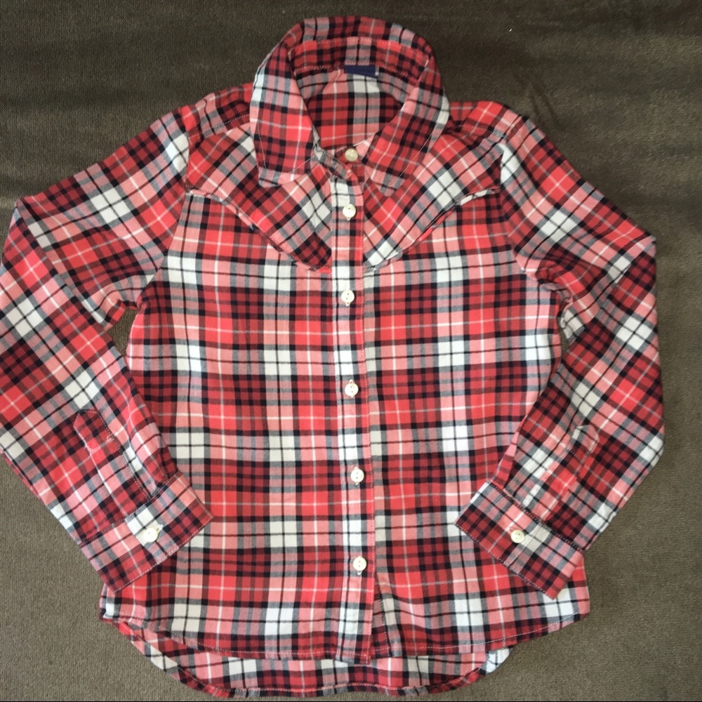 GapKids Girls Plaid longsleeve button up top
